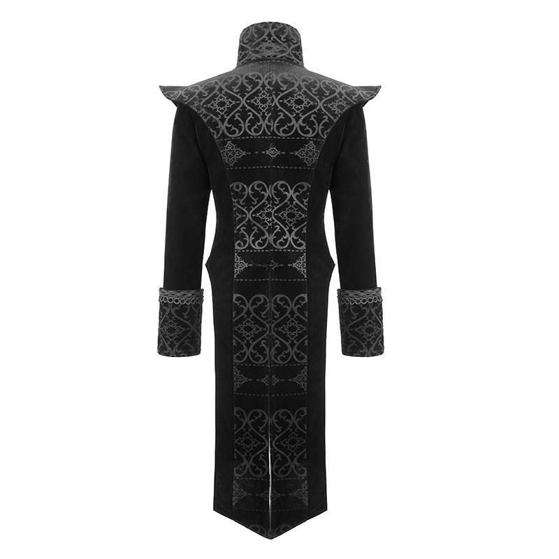 ゴシックGOTHICメンズひざ丈パーカースタンドカラーカンバン肩秋冬コートおしゃれチャイナ風コート_4