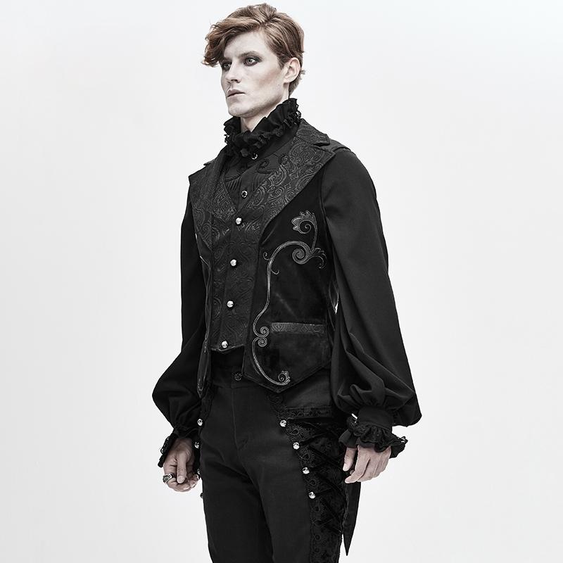 ゴシックGOTHIC男装中国風刺繍ベストスーツ裏地青年春と秋のコートバインダードレス_2