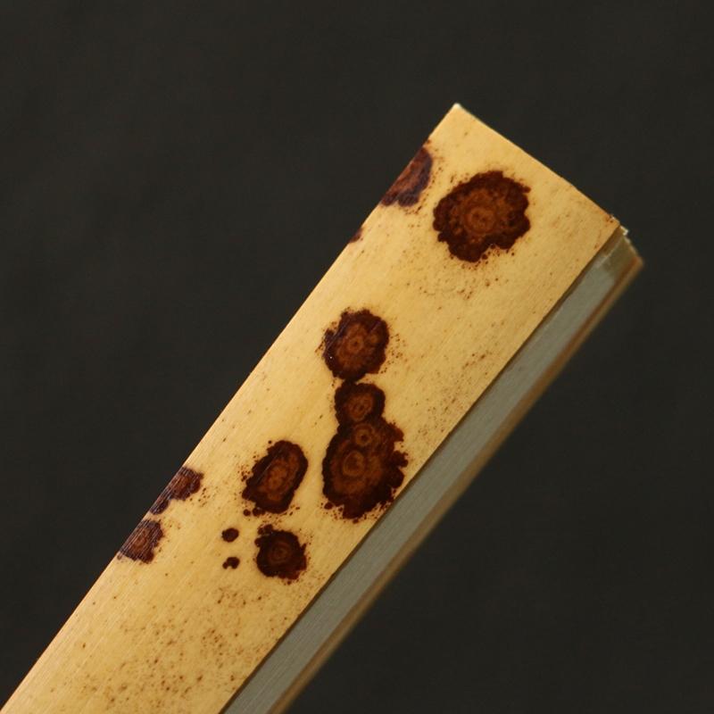 浙派精工作り天然老雲湘妃竹扇文玩竹折扇骨 