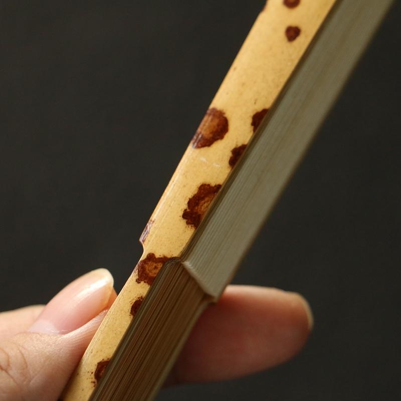 浙派精工作り天然老雲湘妃竹扇文玩竹折扇骨 