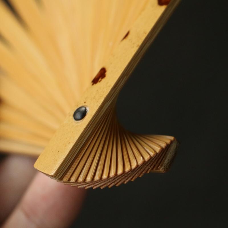浙派精工作り天然老雲湘妃竹扇文玩竹折扇骨 