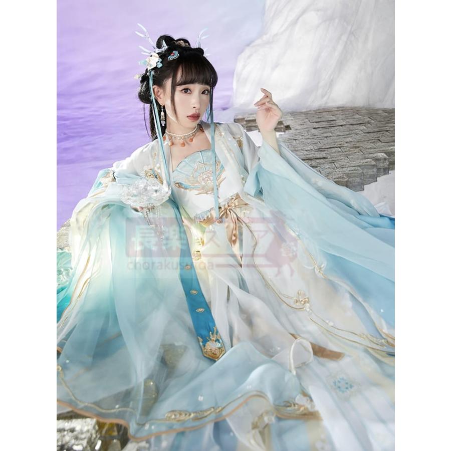 [西施遊龍清夢-王者栄光連名]グラデーション二重大袖国風スカート_3