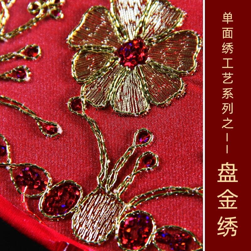 古典中国式花嫁結婚うちわ中国風付き添い人刺繍花喜扇古風