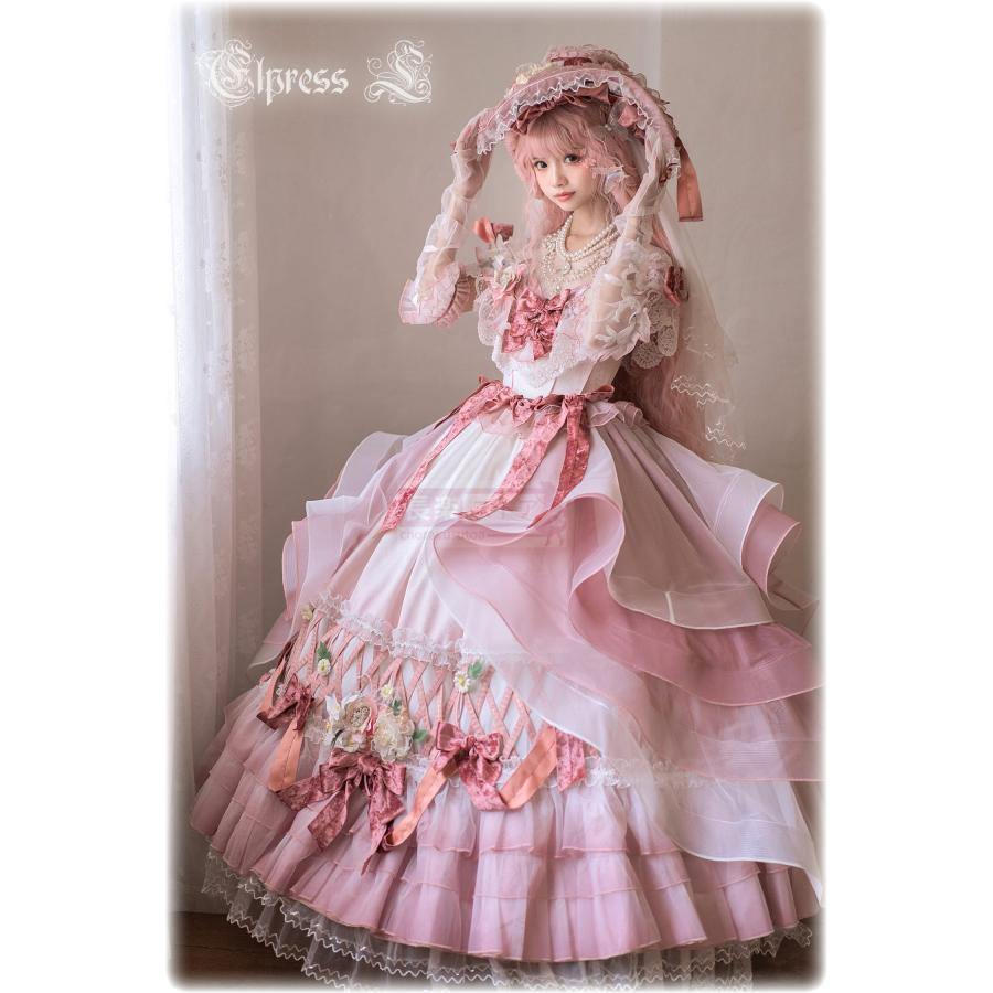 カスタマイズ【現品】【エルプレスL】21花嫁~サリーガーデン~デザインドロップショルダードレスの画像