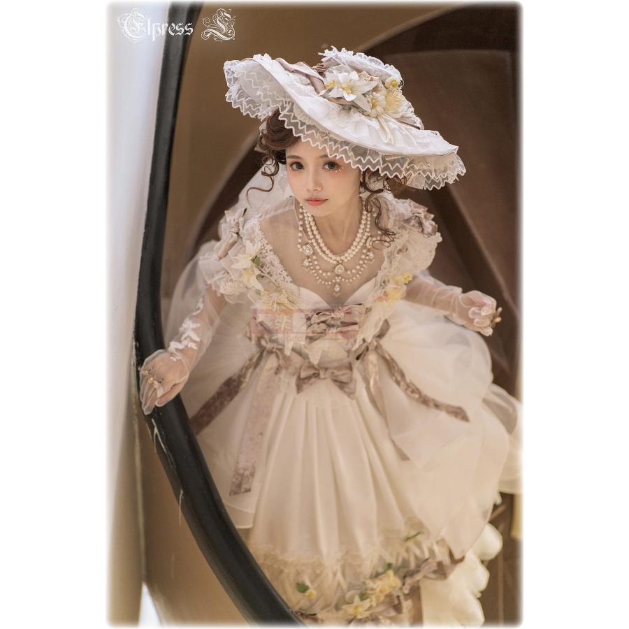 カスタマイズ【現品】【エルプレスL】21花嫁~サリーガーデン~デザインドロップショルダードレスの画像