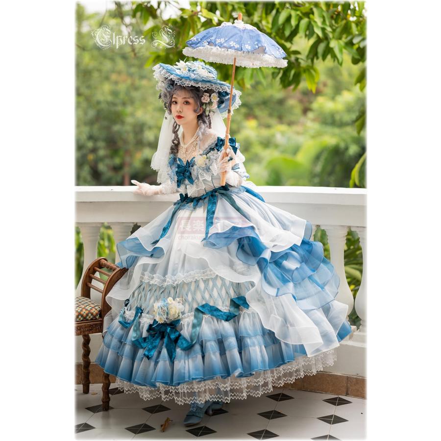 カスタマイズ【現品】【エルプレスL】21花嫁~サリーガーデン~デザインドロップショルダードレスの画像