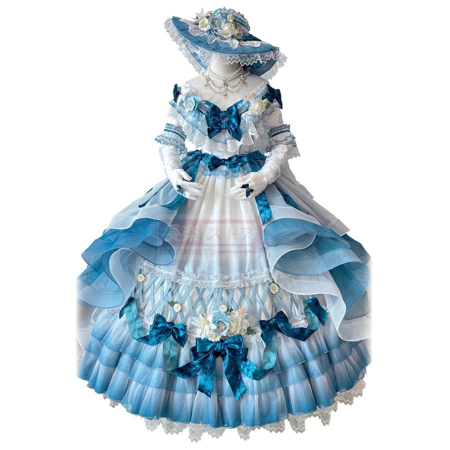カスタマイズ【現品】【エルプレスL】21花嫁~サリーガーデン~デザインドロップショルダードレスの画像