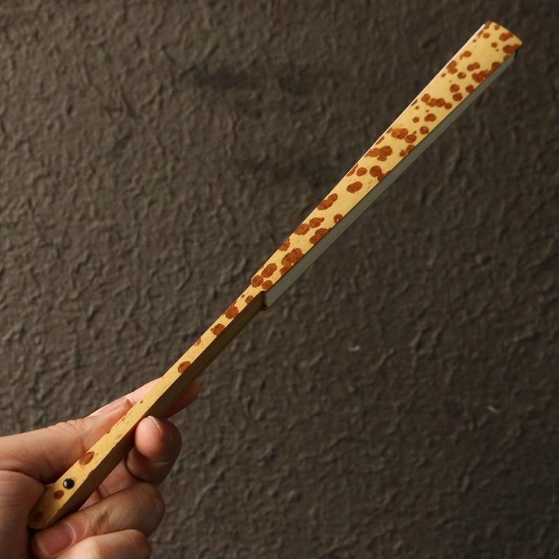 浙派精工作り天然老雲湘妃竹扇文玩竹折扇骨 