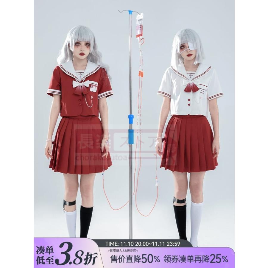 赤幻境セーラー服jk制服スーツ女性夏モデル半袖半身スカート学院 赤幻境セーラー服jk制服スーツ女性夏モデル半袖半身スカート学院