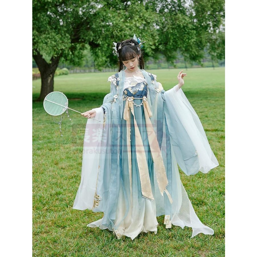 児[博山仙雲]刺繍軽やか大袖シャツグラデーションカラーの訶子スカート羽織絹国風スカート_3