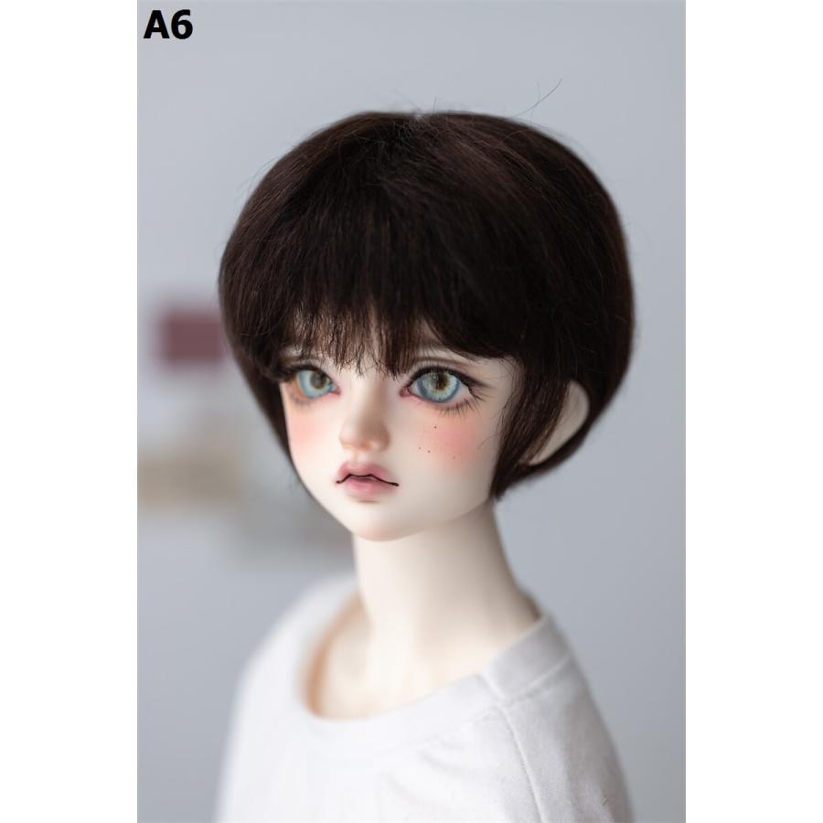 【カルカ星】bjdウィッグフェイク3分ポニー海毛ショートボブ_10