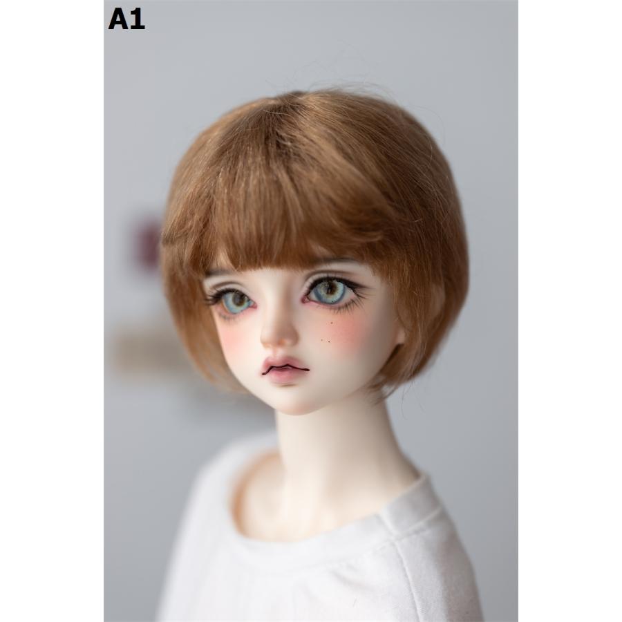 【カルカ星】bjdウィッグフェイク3分ポニー海毛ショートボブ_5
