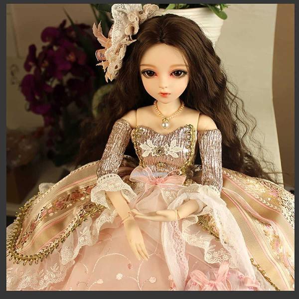 BJDドール 球体関節人形 1/3 60cm 人形本体 洋服セット フィギュア 女の子  メイク済み 塗装済み可動フィギュア ヘッド+ボディ+眼球+服装+ウィッグ+メイクの画像