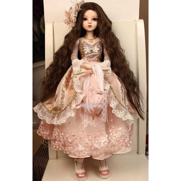 BJDドール 球体関節人形 1/3 60cm 人形本体 洋服セット フィギュア 女の子  メイク済み 塗装済み可動フィギュア ヘッド+ボディ+眼球+服装+ウィッグ+メイクの画像