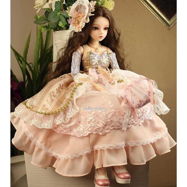 BJDドール 球体関節人形 1/3 60cm 人形本体 洋服セット フィギュア 女の子  メイク済み 塗装済み可動フィギュア ヘッド+ボディ+眼球+服装+ウィッグ+メイクの画像