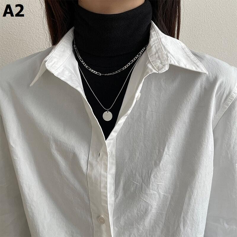 2点セット2重重ねネックレス女性鎖骨チェーン軽量デザイン感気質セーターチェーン_7