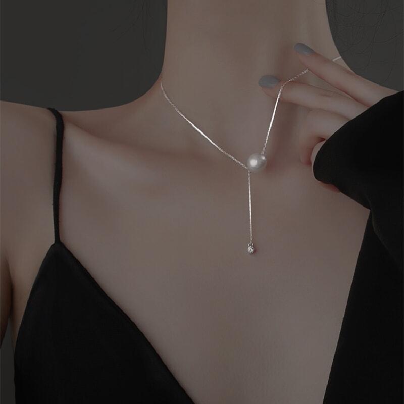 パールペンダントフリンジネックレス女性ファッション気質デザイン感軽贅沢高級鎖骨チェーン_1