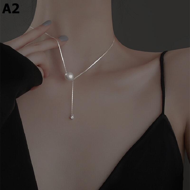 パールペンダントフリンジネックレス女性ファッション気質デザイン感軽贅沢高級鎖骨チェーン_7