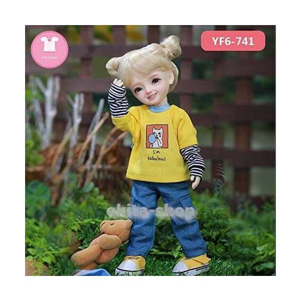 ドール用 Bjd 球体関節人形 可愛いドール服 体と体のドレスレモン美しい人形の衣装アクセサリーdoll 1/6_2