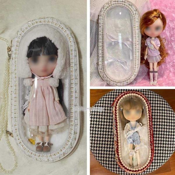 ドール 1/6サイズ bjd 人形 アイシー用 外出 バッグ お出かけ用 透明
