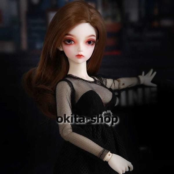 BJDドール 球体関節人形 1／4 人形本体 ヘッド+ボディ+眼球+服装+ウィッグ＋メイク フルセットB 顔メイクあり_1