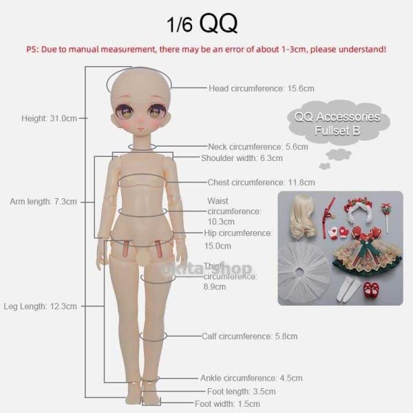 BJDドール 球体関節人形 1/6 樹脂人形 関節式ボール bjd 人形ドール　可動ボディ_4