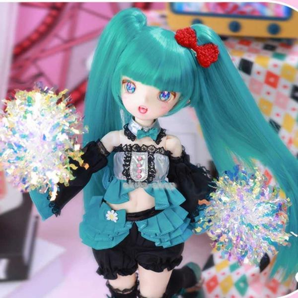 1/4 BJD人形かわいい女の子コスプレSD人形42.5cm球体関節人形服セットウィッグシューズアクセサリー、ベストバースデーサプライズギフト，グリーン_1