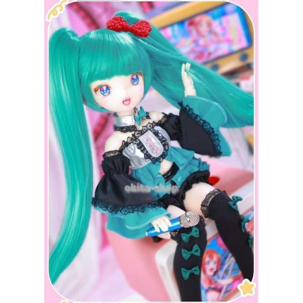 1/4 BJD人形かわいい女の子コスプレSD人形42.5cm球体関節人形服セットウィッグシューズアクセサリー、ベストバースデーサプライズギフト，グリーン_4