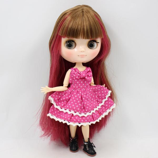 middieアイシー人形シリーズBL2436/0623 ブラウンミックス赤前髪とナチュラルスキン 1/8 bjd（ヌード関節人形_2