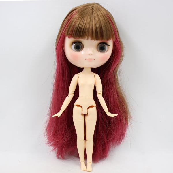 middieアイシー人形シリーズBL2436/0623 ブラウンミックス赤前髪とナチュラルスキン 1/8 bjd（ヌード関節人形_3
