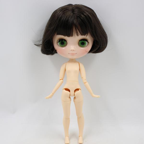 ミディ人形シリーズ，アイシー，フリンジ付きの黒い髪，透明な顔，ネオ1/8 bjd（ヌード関節人形_2