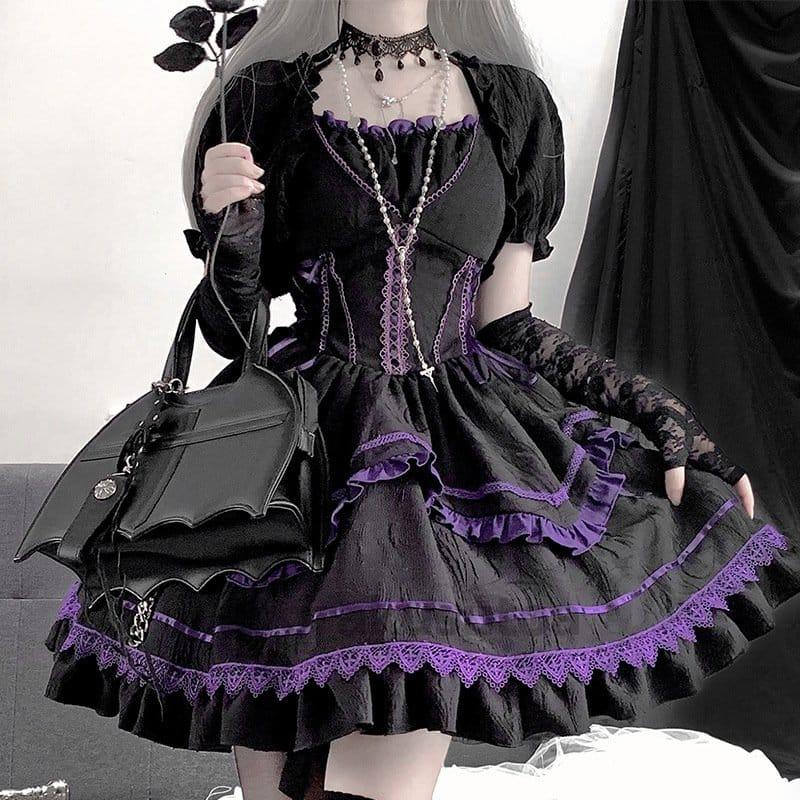 ワンピース Lolita ゴシック ロリータ 黒ロリ セクシー ミニ丈 ワンピース Lolita ゴシック ロリータ 黒ロリ セクシー ミニ丈