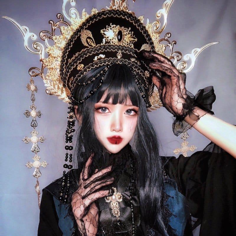美品　豪華ドレス　カチューシャ セール】【Bls】【ZA】【Bling Leads】編み上げレース ヘッドドレス