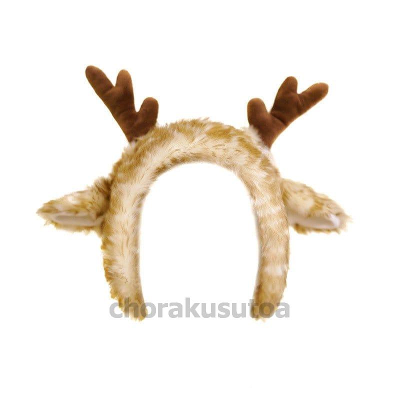 即納 クリスマス トナカイ カチューシャ ロリータ サンタクロース 冬 もこもこ バンビ柄 へアドレス コスプレ サンタ｜chorakusutoa｜05