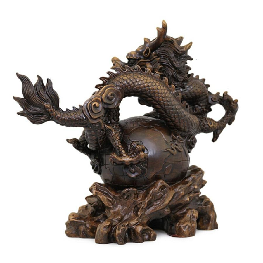 風水 特大 龍 ドラゴン 置物 竜 玄関 龍の飾り 風水グッズ レジン 開運祈願 金_1
