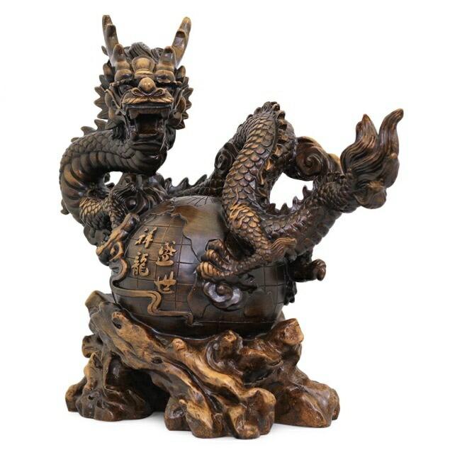 風水 特大 龍 ドラゴン 置物 竜 玄関 龍の飾り 風水グッズ レジン 開運祈願 金_5