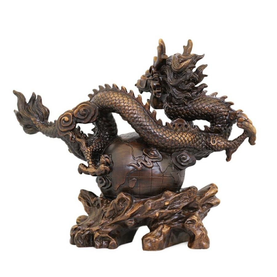 風水 特大 龍 ドラゴン 置物 竜 玄関 龍の飾り 風水グッズ レジン 開運祈願 金_7