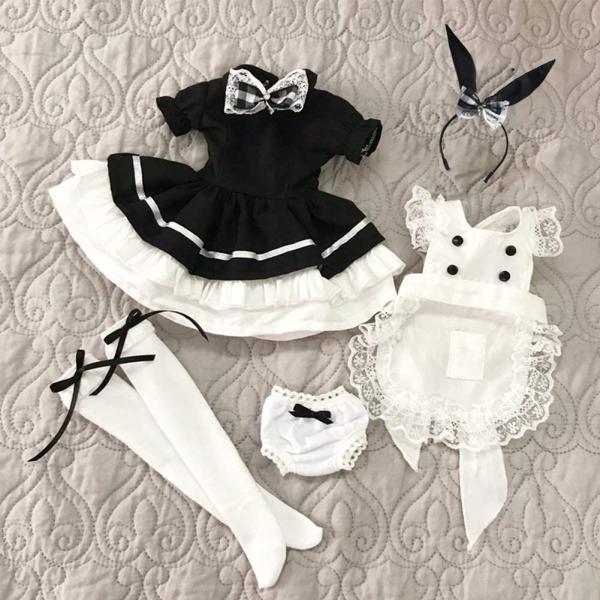 ドールアウトフィット人形メイド服1/3ドール衣装1/3球体関節人形着せ替えドールドレス5点セットプレゼント変装(1/3ドール服)，1/3ドール服_3