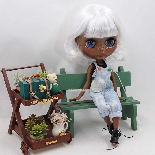 アイシー人形1/6 30cm bjd,白い髪,光沢のある顔,マット,裸の顔,大きな