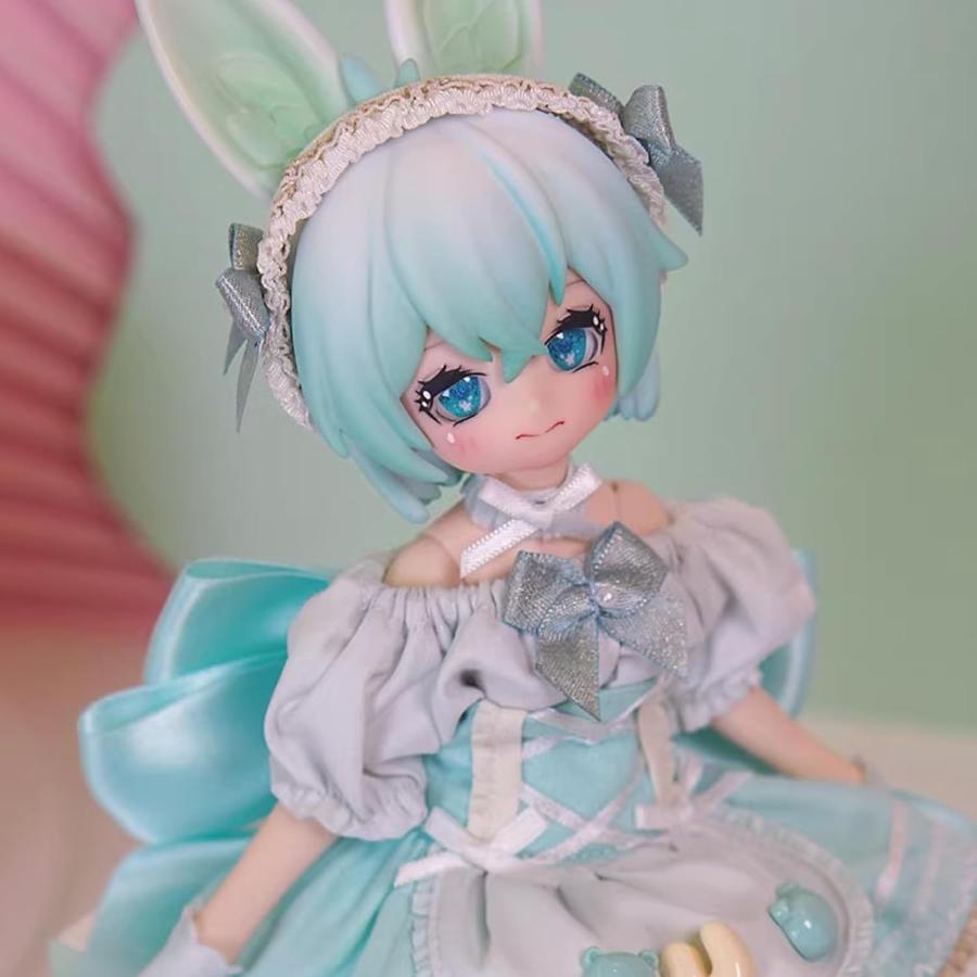 茶飲シリーズ BJD 可動関節ドール 1/6 24cm ?耳 女の子 人形 ランダム1