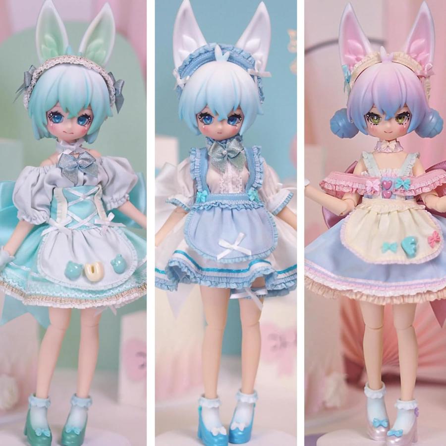 茶飲シリーズ BJD 可動関節ドール 1/6 24cm ?耳 女の子 人形 ランダム1