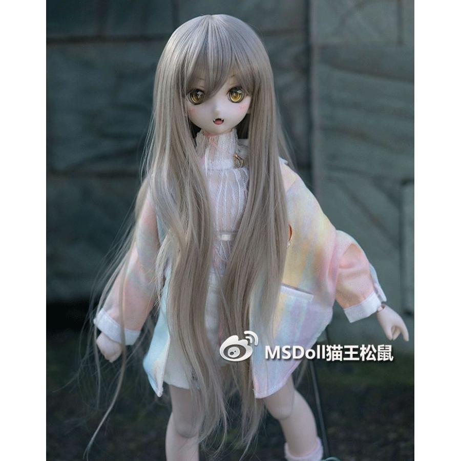 ドール用 ロングカーリーヘア - ブラウン（茶）／18-19cm : 長楽ストア