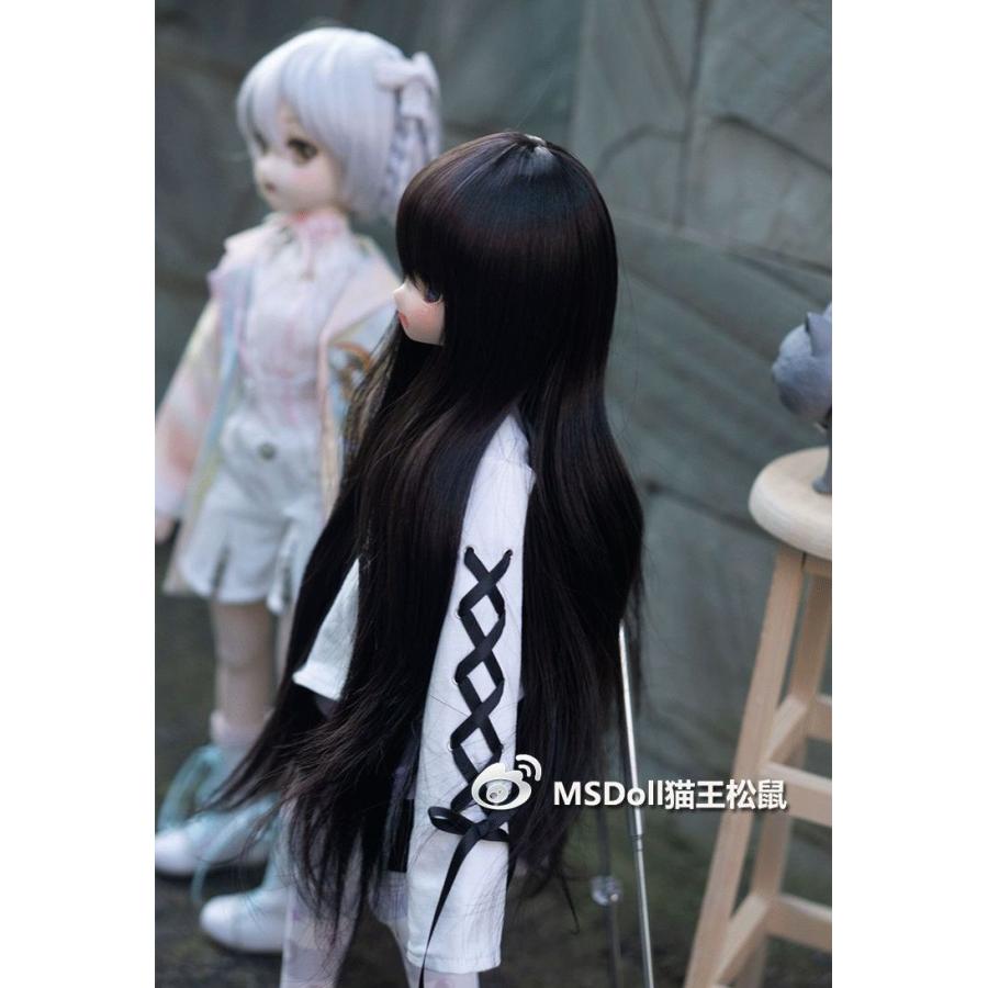 ドール用 ロングカーリーヘア - ブラウン（茶）／18-19cm : 長楽ストア
