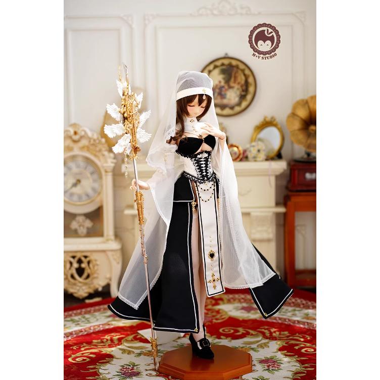 ドール用 誓約・祈祷/シスタードレスセット：ブラック（60cm,DD,DDdy