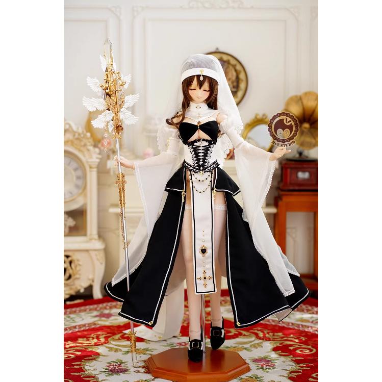 ドール用 誓約・祈祷/シスタードレスセット：ブラック（60cm,DD,DDdy