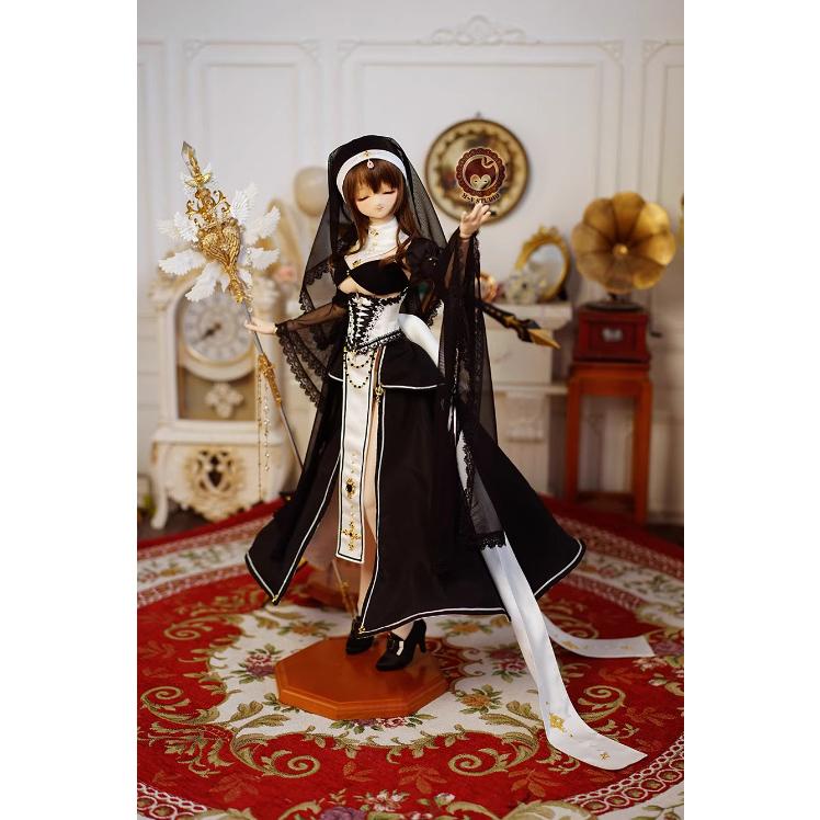 ドール用 誓約・祈祷/シスタードレスセット：ブラック（60cm,DD,DDdy