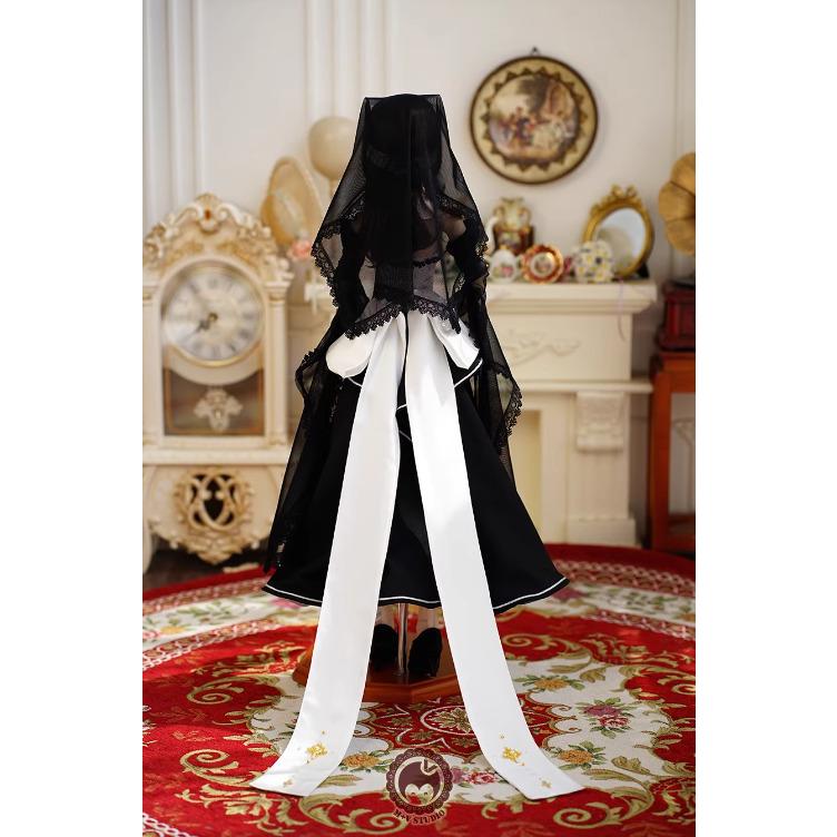 ドール用 誓約・祈祷/シスタードレスセット：ブラック（60cm,DD,DDdy