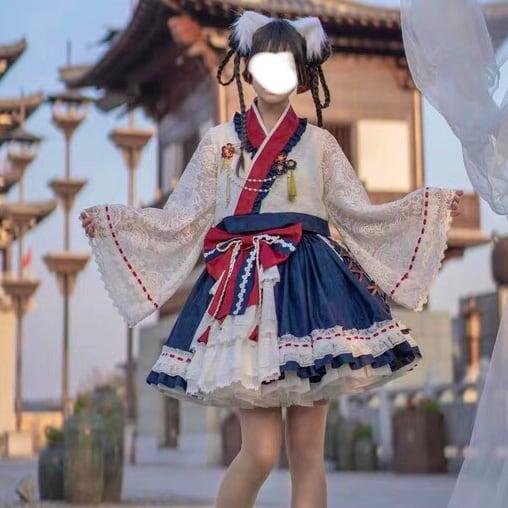 和ロリ ロリータ 和服 着物 ワンピース セットアップ : 長楽ストア