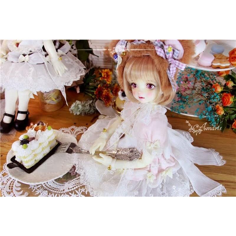 4分/MSD/MDDサイズ  ドール用 くま耳カチューシャ ドレスセットの画像