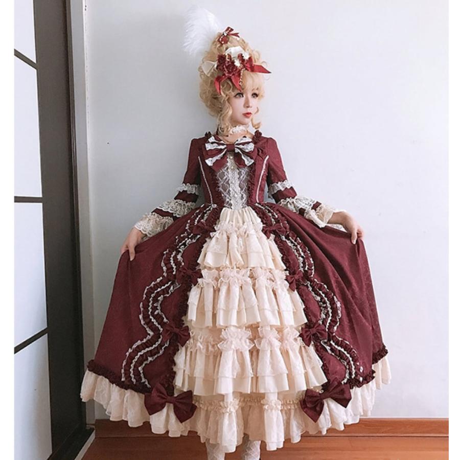 OP プリンセスドレス ヴィンテージスタイル フリル ロリータドレス